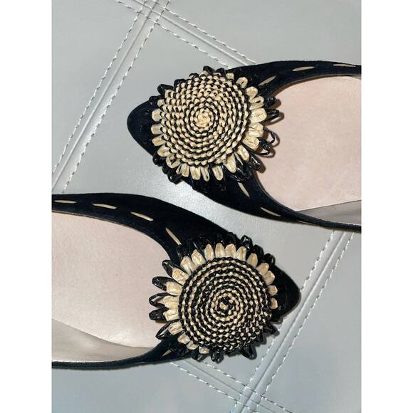 Donald J Pliner Black Bibbi Suede Leather Pointed Toe Flats Size 7 - Picture 7 of 16